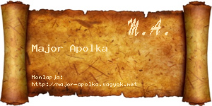 Major Apolka névjegykártya